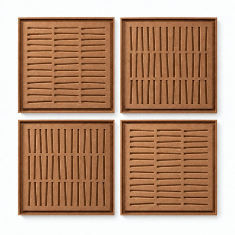 FeltArt 'Harmoni' set of 4 panels in the color soft dune, 60x60.