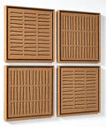 Side view of FeltArt 'Harmoni' set of 4 panels in the color soft dune, 60x60.