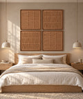 Interior with FeltArt 'Harmoni' set of 4 panels in the color soft dune, 60x60.