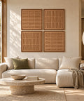 Interior with FeltArt 'Harmoni' set of 4 panels in the color soft dune, 60x60, second view.