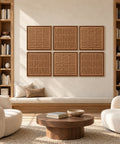 Interior with FeltArt 'Harmoni' set of 6 panels in the color soft dune, 60x60.