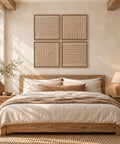 Interior with FeltArt 'Linoa' set of 4 panels in the color pale sand, 60x60.