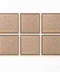 FeltArt 'Linoa' set of 6 panels in the color pale sand, 60x60.