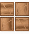 FeltArt 'Linoa' set of 4 panels in the color soft dune, 60x60.