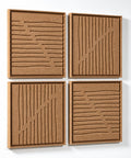 Side view of FeltArt 'Linoa' set of 4 panels in the color soft dune, 60x60.