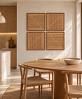 Interior with FeltArt 'Linoa' set of 4 panels in the color soft dune, 60x60.