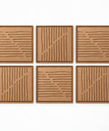 FeltArt 'Linoa' set of 6 panels in the color soft dune, 60x60.