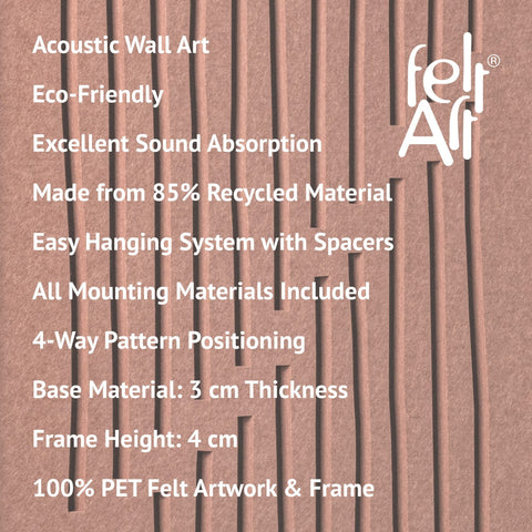 Key features of FeltArt 'Linoa' in the color terra bloom.