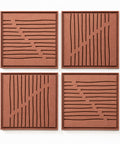 FeltArt 'Linoa' set of 4 panels in the color terra bloom, 60x60.