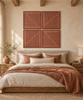 Interior with FeltArt 'Linoa' set of 4 panels in the color terra bloom, 60x60.