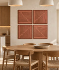 Interior with FeltArt 'Linoa' set of 4 panels in the color terra bloom, 60x60, second view.