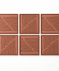 FeltArt 'Linoa' set of 6 panels in the color terra bloom, 60x60.
