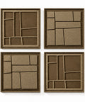 FeltArt 'Modura' set of 4 panels in the color olive mist, 60x60.