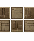 FeltArt 'Modura' set of 6 panels in the color olive mist, 60x60.