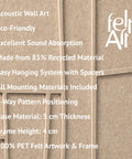 Key features of FeltArt 'Modura' in the color pale sand.