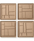 FeltArt 'Modura' set of 4 panels in the color pale sand, 60x60.