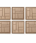 FeltArt 'Modura' set of 6 panels in the color pale sand, 60x60.