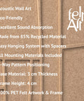 Key features of FeltArt 'Modura' in the color soft dune.