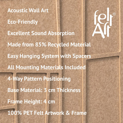 Key features of FeltArt 'Modura' in the color soft dune.