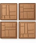 FeltArt 'Modura' set of 4 panels in the color soft dune, 60x60.