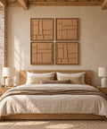 Interior with FeltArt 'Modura' set of 4 panels in the color soft dune, 60x60.