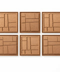 FeltArt 'Modura' set of 6 panels in the color soft dune, 60x60.
