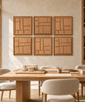 Interior with FeltArt 'Modura' set of 6 panels in the color soft dune, 60x60.