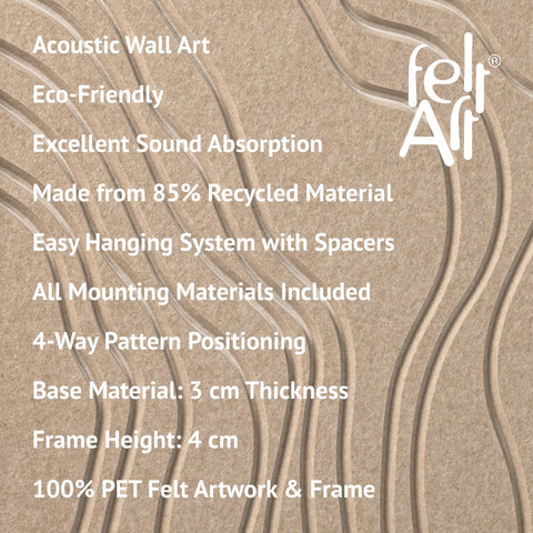 Key features of FeltArt 'Naturale' in the color pale sand.