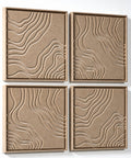 Side view of FeltArt 'Naturale' set of 4 panels in the color pale sand, 60x60.