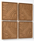 Side view of FeltArt 'Naturale' set of 4 panels in the color soft dune, 60x60.