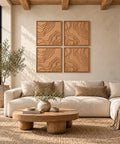 Interior with FeltArt 'Naturale' set of 4 panels in the color soft dune, 60x60.