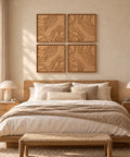 Interior with FeltArt 'Naturale' set of 4 panels in the color soft dune, 60x60, second view.