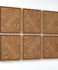 Side view of FeltArt 'Naturale' set of 6 panels in the color soft dune, 60x60.