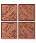 FeltArt 'Naturale' set of 4 panels in the color terra bloom, 60x60.