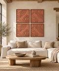 Interior with FeltArt 'Naturale' set of 4 panels in the color terra bloom, 60x60.