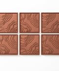 FeltArt 'Naturale' set of 6 panels in the color terra bloom, 60x60.
