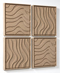 Side view of FeltArt 'Oasis' set of 4 panels in the color pale sand, 60x60.