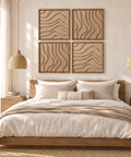 Interior with FeltArt 'Oasis' set of 4 panels in the color pale sand, 60x60.