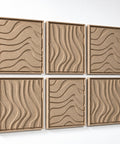 Side view of FeltArt 'Oasis' set of 6 panels in the color pale sand, 60x60.