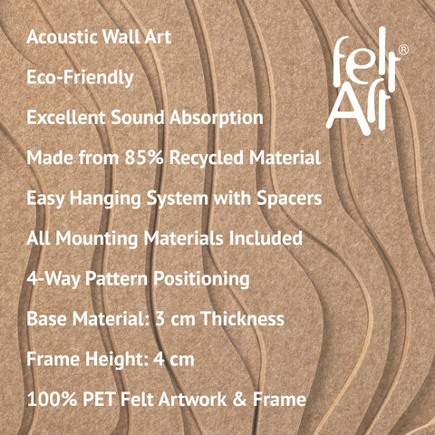 Key features of FeltArt 'Oasis' in the color soft dune.