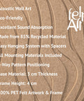 Key features of FeltArt 'Oasis' in the color soft dune.