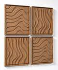 Side view of FeltArt 'Oasis' set of 4 panels in the color soft dune, 60x60.