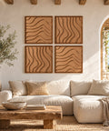 Interior with FeltArt 'Oasis' set of 4 panels in the color soft dune, 60x60.