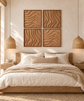 Interior with FeltArt 'Oasis' set of 4 panels in the color soft dune, 60x60, second view.