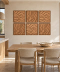 Interior with FeltArt 'Oasis' set of 6 panels in the color soft dune, 60x60.
