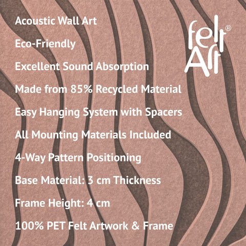 Key features of FeltArt 'Oasis' in the color terra bloom.