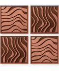 FeltArt 'Oasis' set of 4 panels in the color terra bloom, 60x60.
