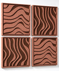 Side view of FeltArt 'Oasis' set of 4 panels in the color terra bloom, 60x60.
