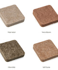 FeltArt Sample Kit: four felt samples in Pale Sand, Terra Bloom, Olive Mist and Soft Dune