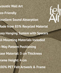 Key features of FeltArt 'Serene' in the color olive mist.